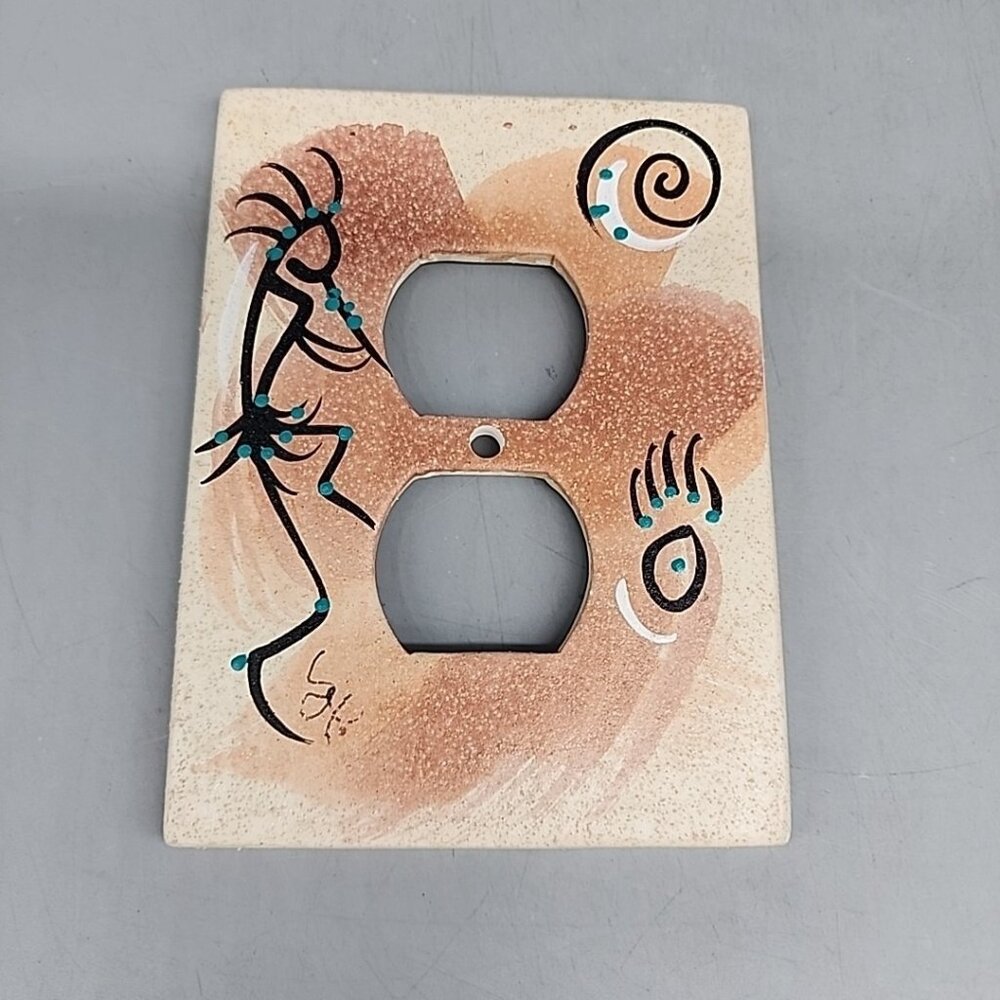 Native American Handpainted Kokopelli Outlet Cover Ceramic